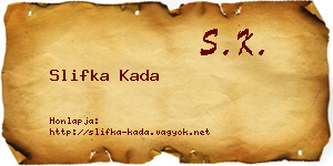 Slifka Kada névjegykártya